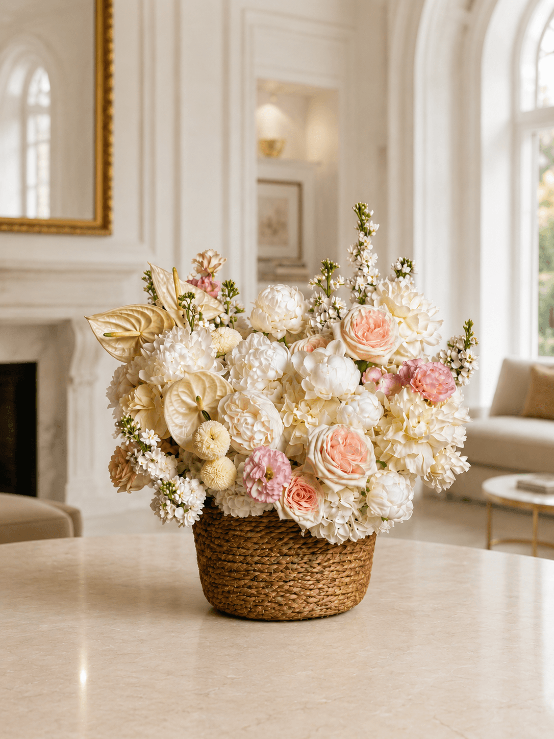 A hand-finished arrangement composed for a home subscription