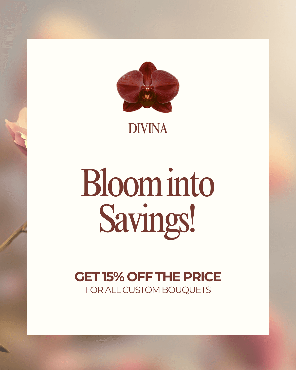 A custom floral arrangement composed by Divina Arrangements