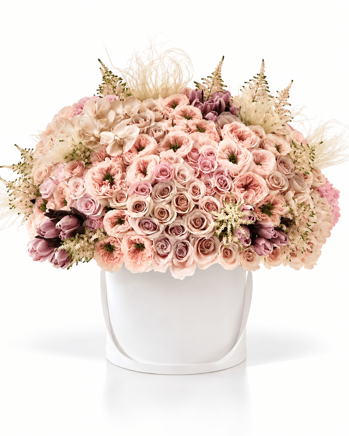 Blush Garden Box arrangement by Divina Arrangements