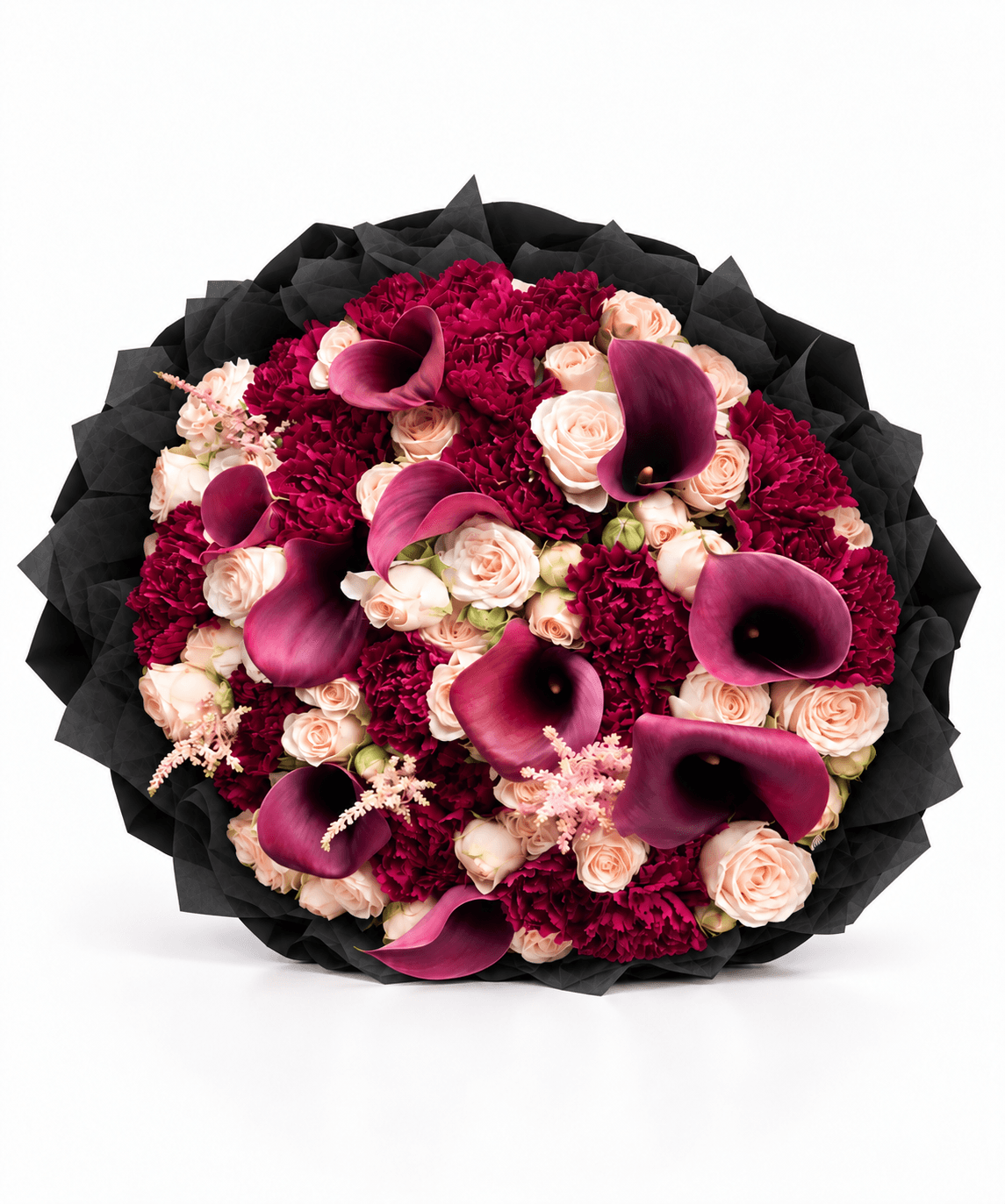 Bordeaux Bloom arrangement by Divina Arrangements