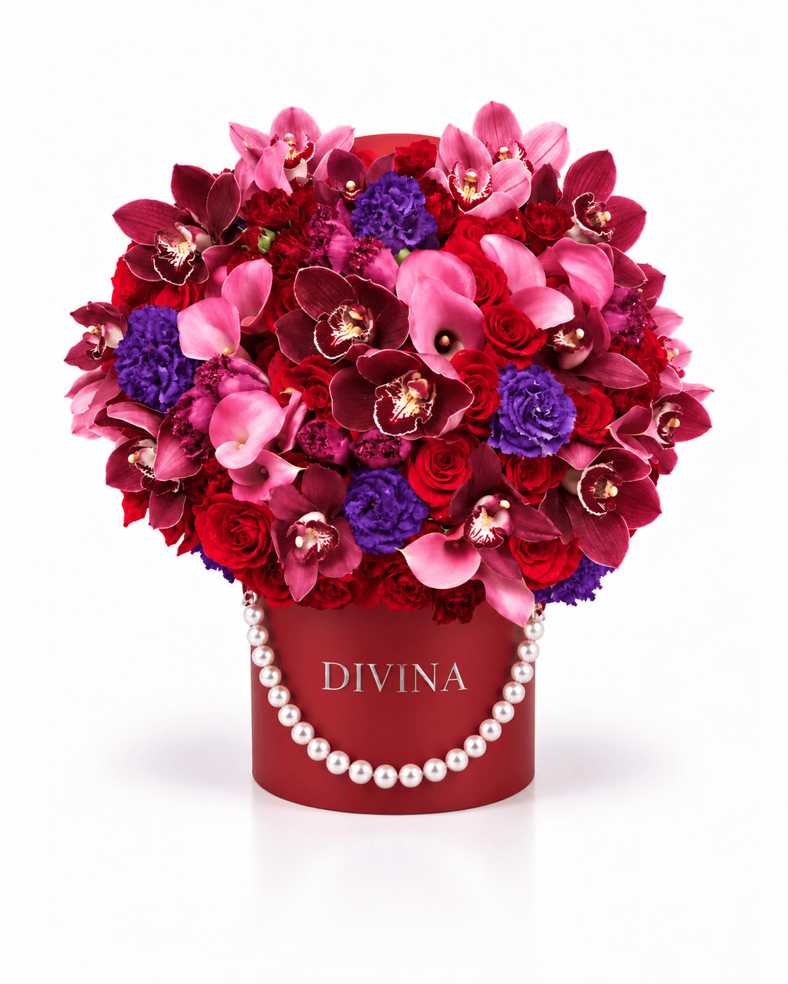 Orchid Carnival Box arrangement by Divina Arrangements