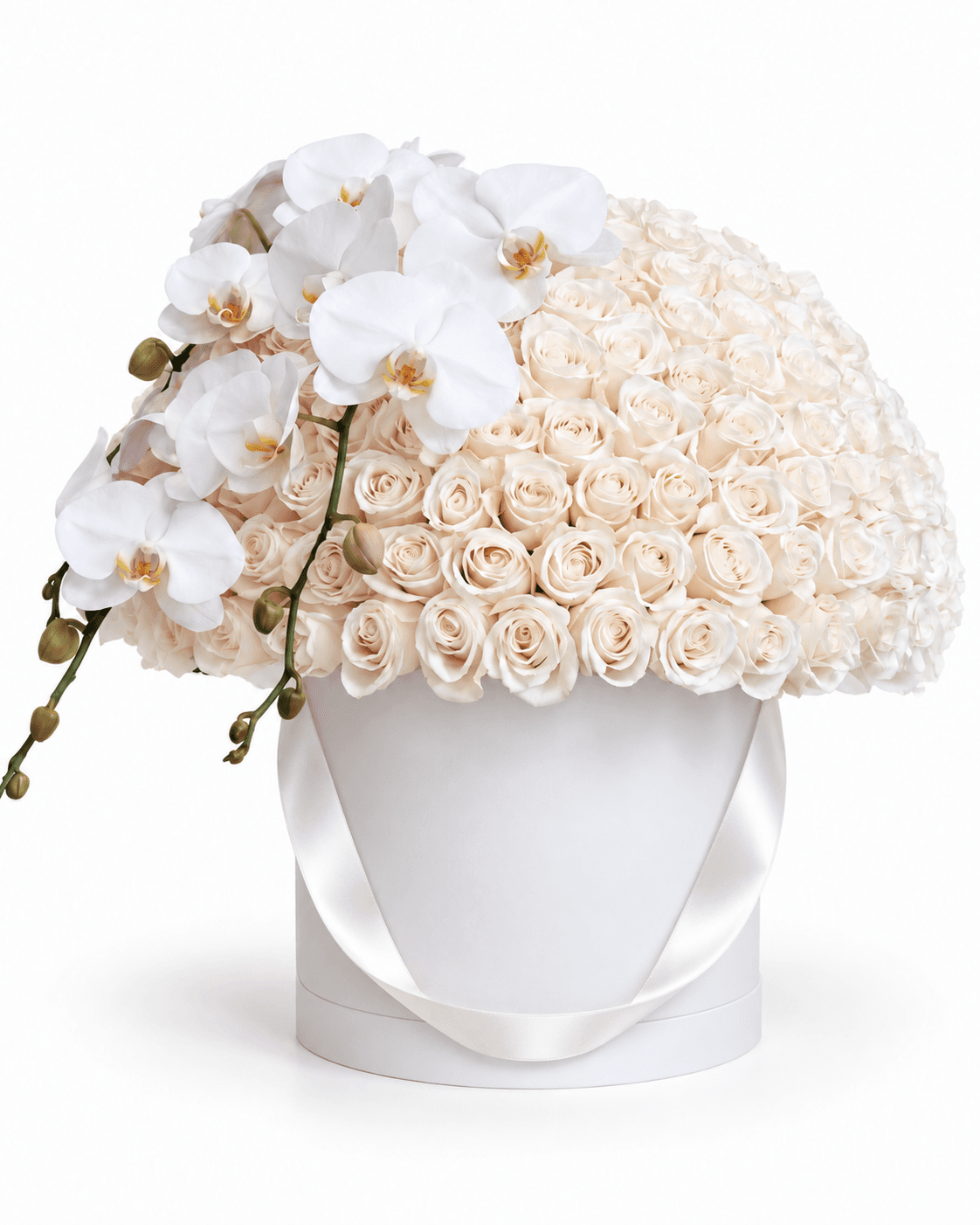 Ivory Orchid Dome arrangement by Divina Arrangements