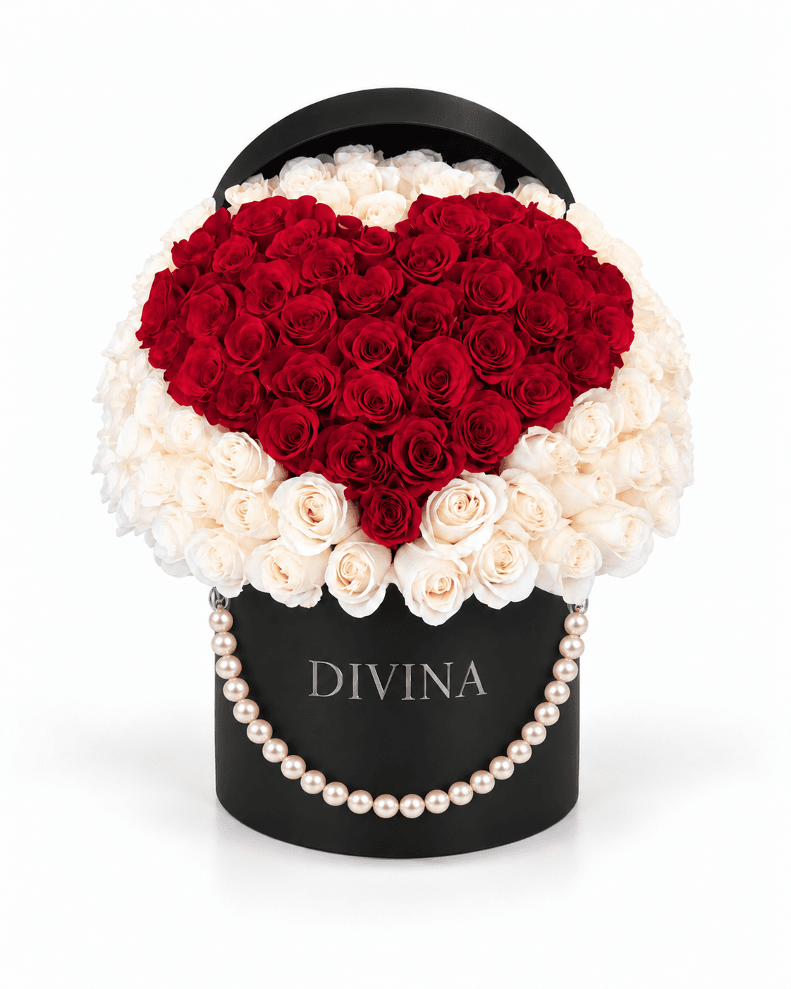 Heart of Roses Box arrangement by Divina Arrangements