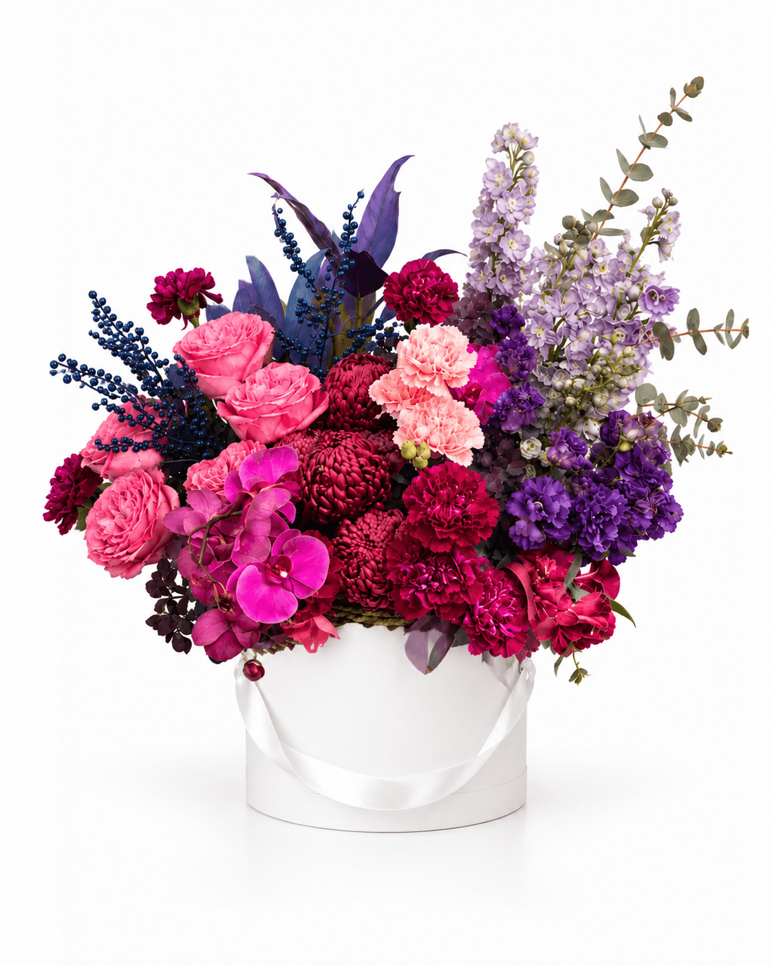Jewel Tone Basket arrangement by Divina Arrangements