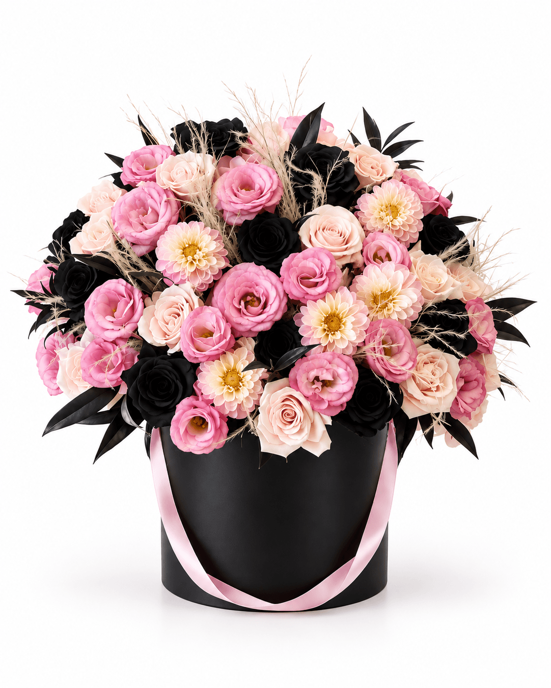 Blush Noir Box arrangement by Divina Arrangements