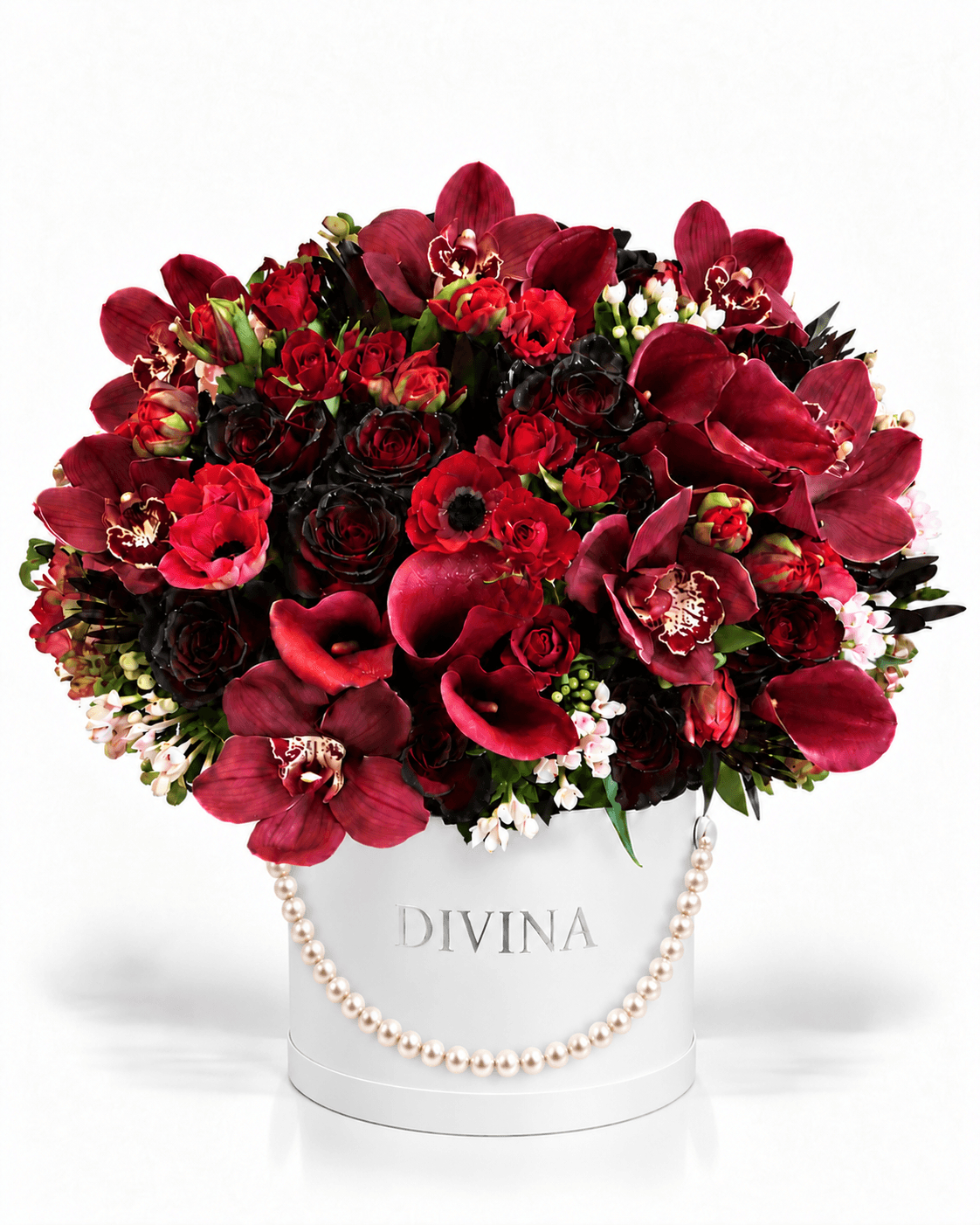 Black Cherry Box arrangement by Divina Arrangements