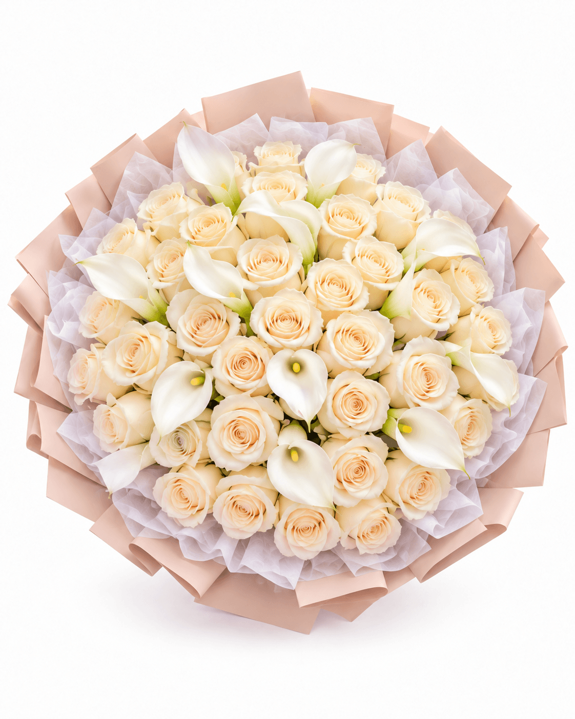 Champagne Calla Bouquet arrangement by Divina Arrangements