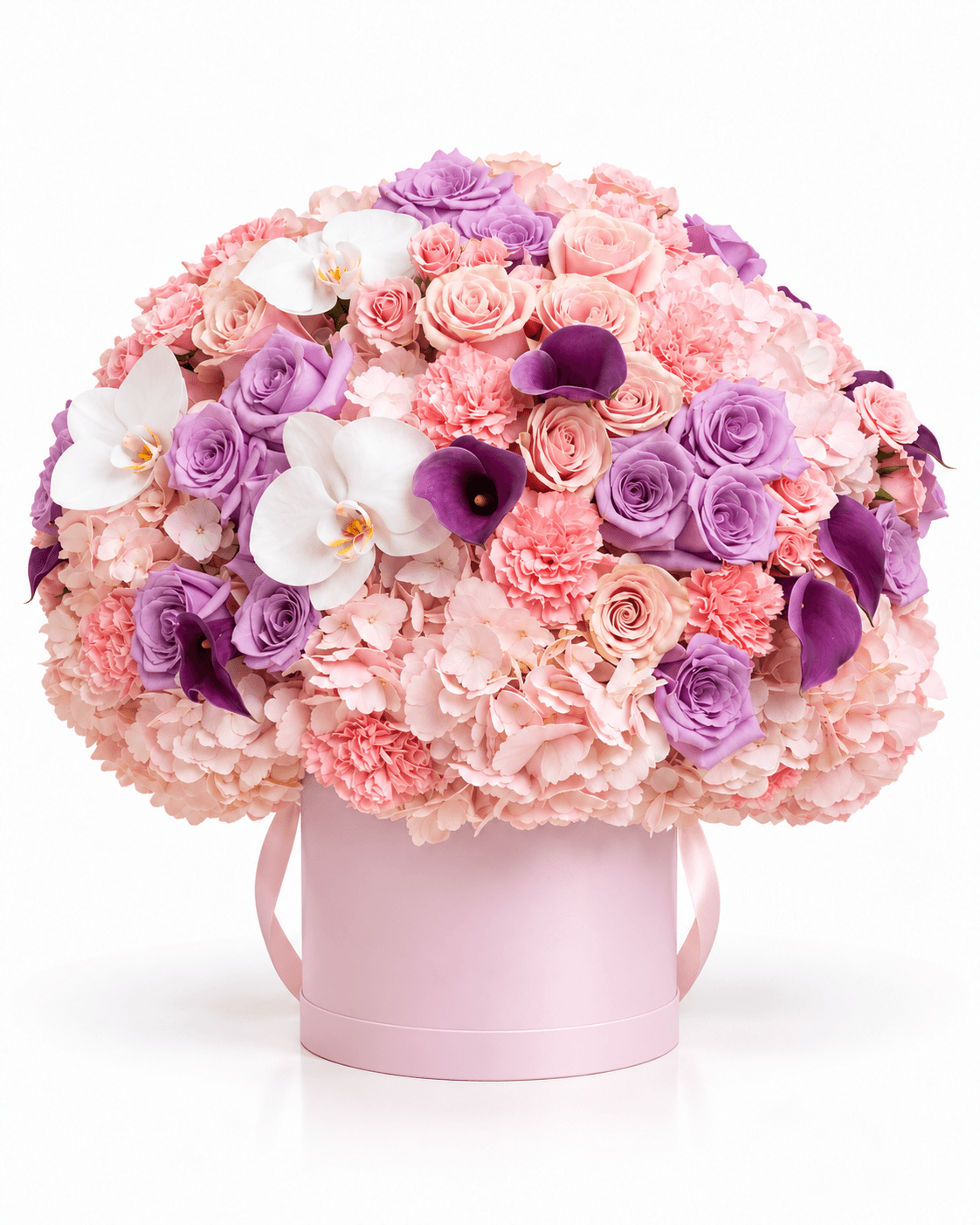 Lavender Pearl Box arrangement by Divina Arrangements