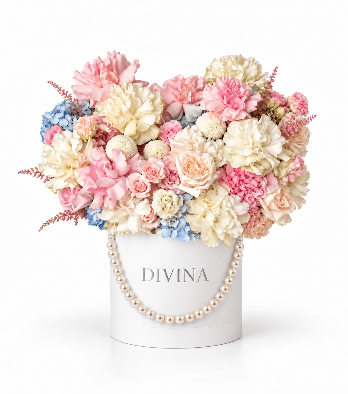 Pastel Blossom Box arrangement by Divina Arrangements