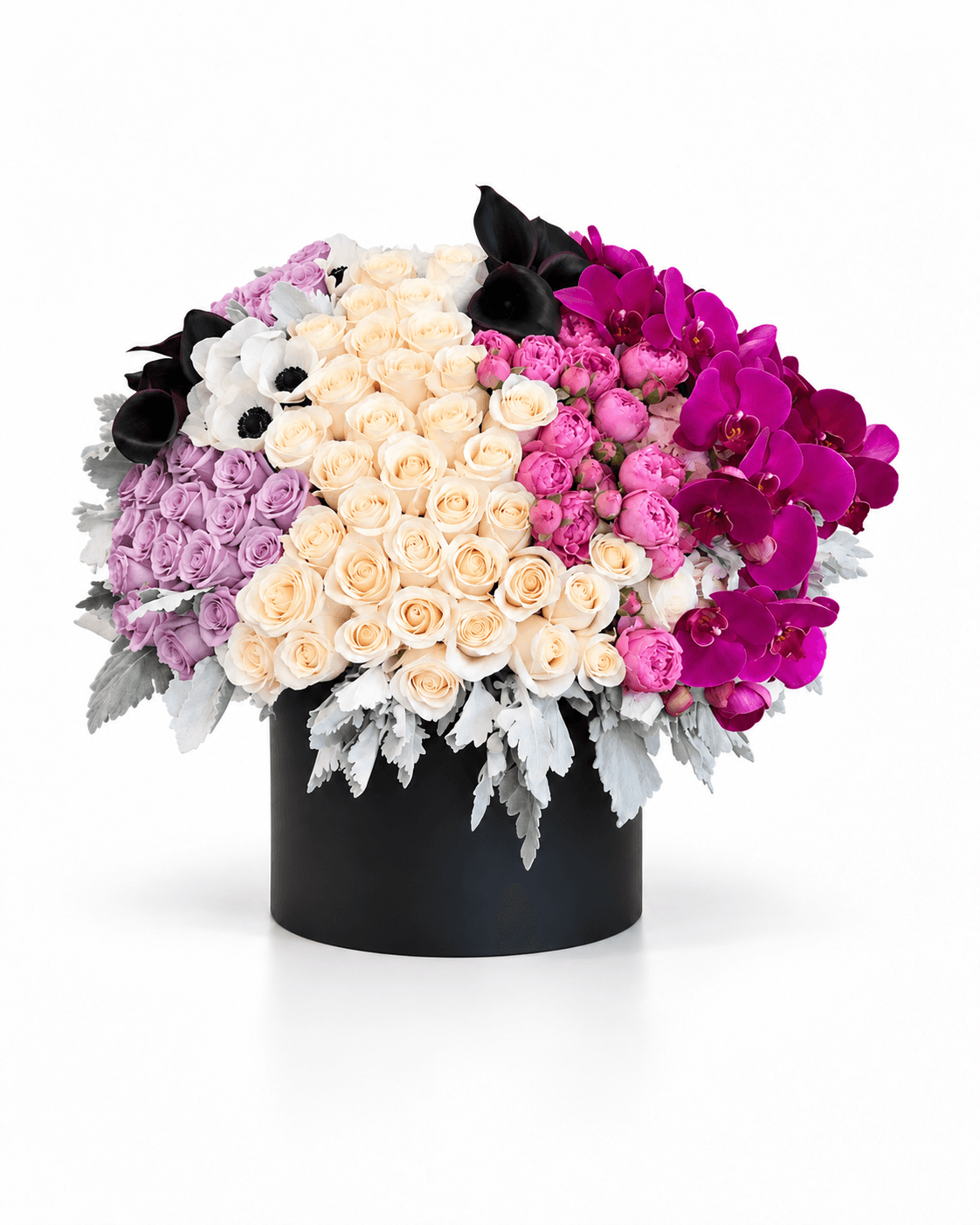 Midnight Orchid Box arrangement by Divina Arrangements