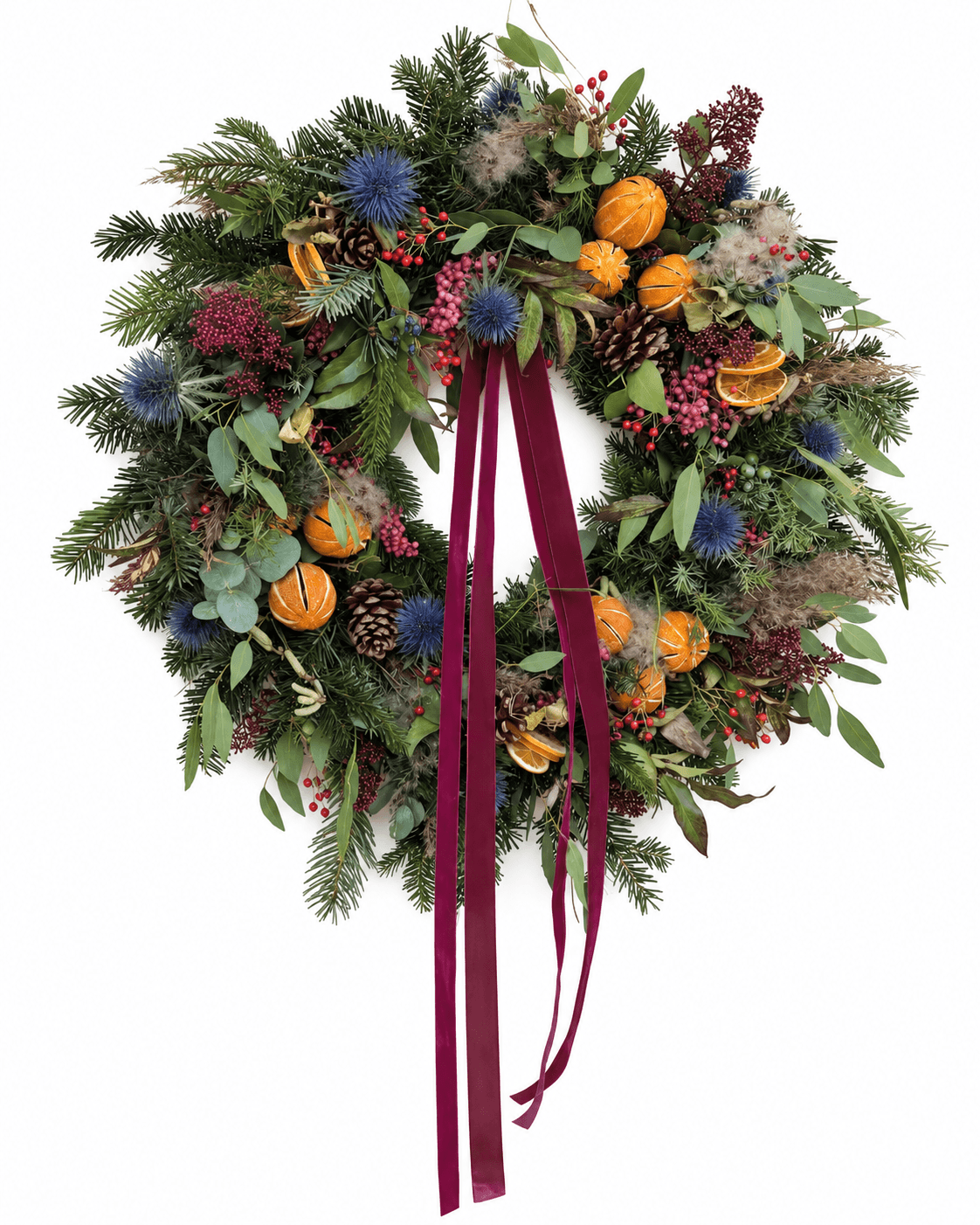Harvest Citrus Wreath arrangement by Divina Arrangements