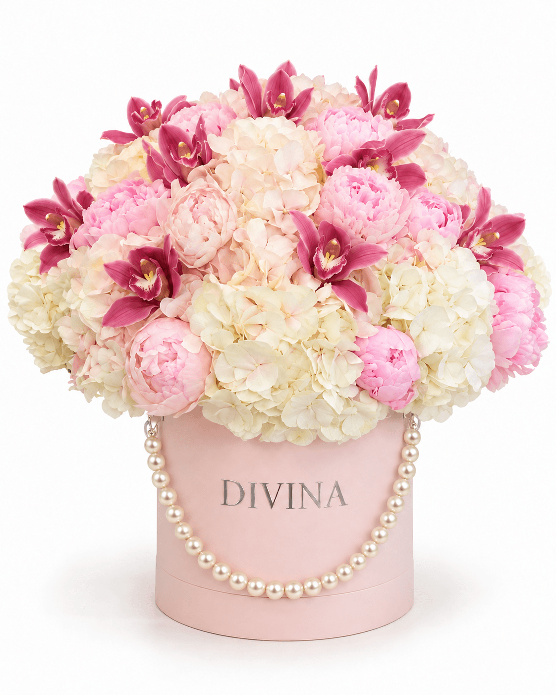 Peony Cloud Box arrangement by Divina Arrangements