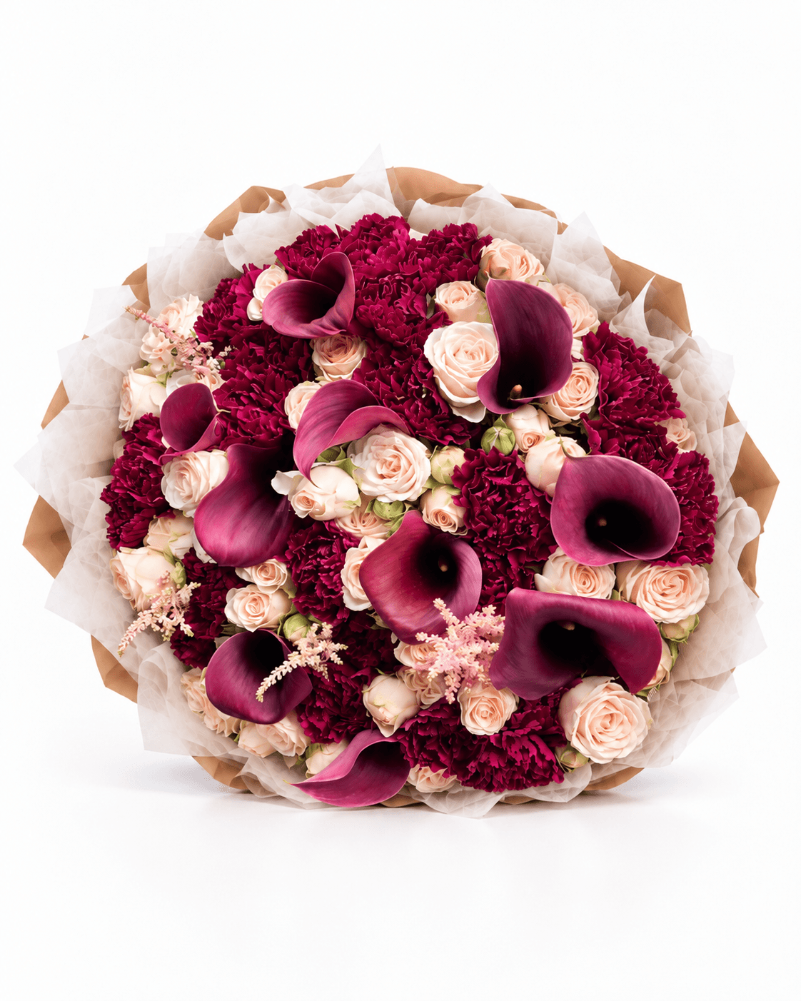 Bordeaux Bloom arrangement by Divina Arrangements