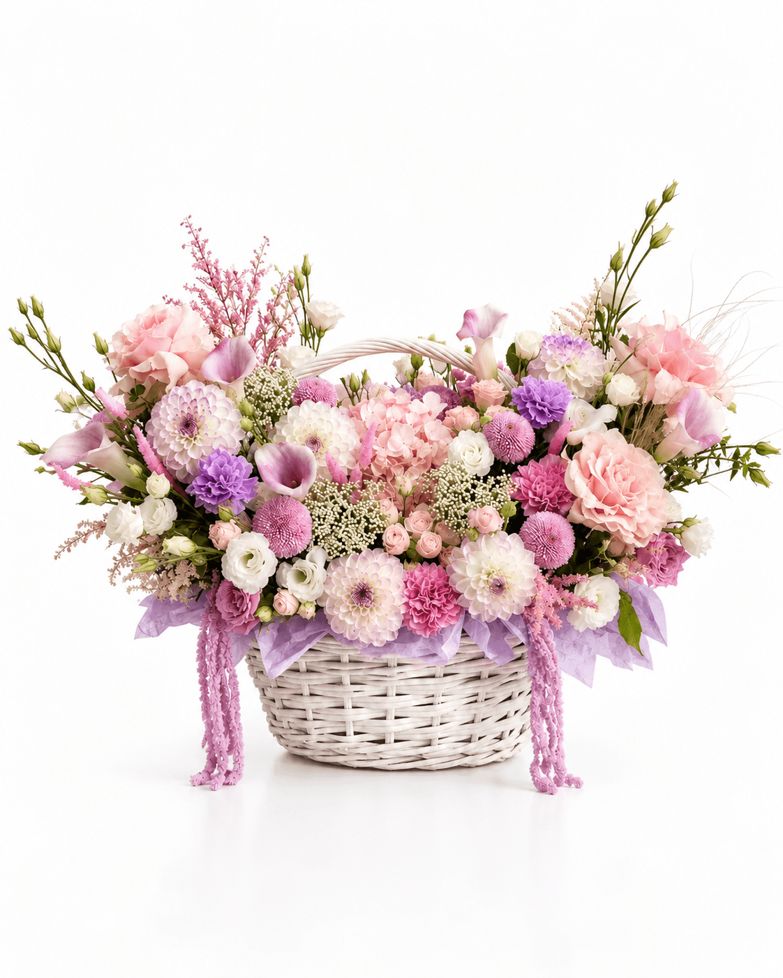 Lavender Basket Garden arrangement by Divina Arrangements