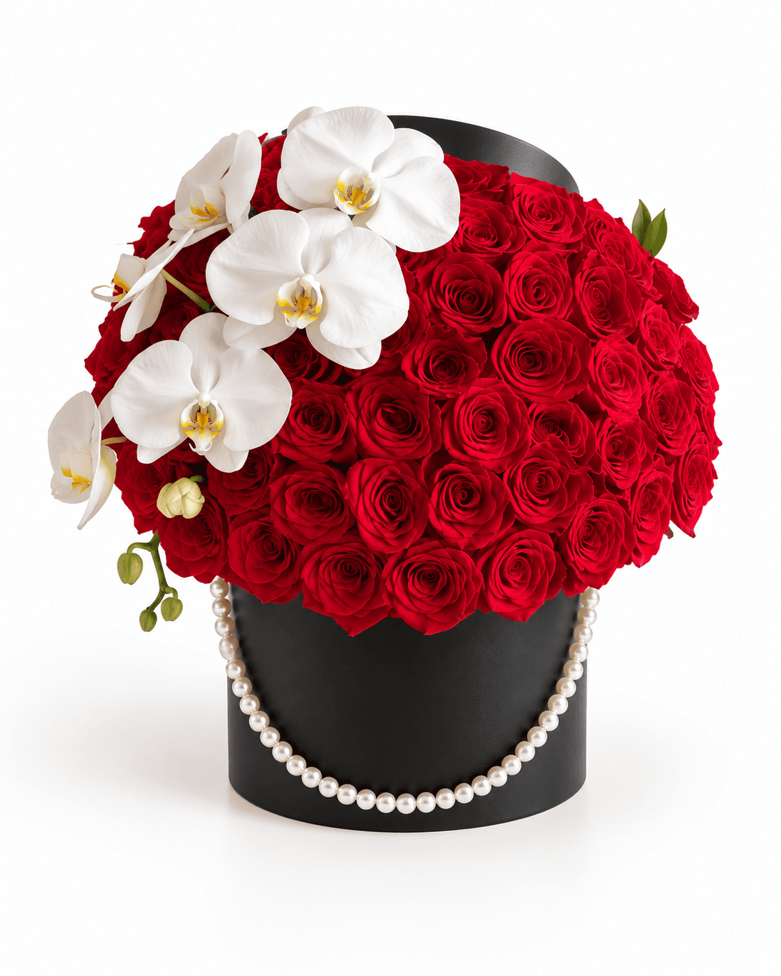 Crimson Pearl Box arrangement by Divina Arrangements